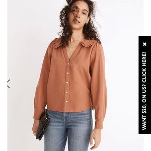 Madewell Ruffle-Collar Button-Up Shirt
